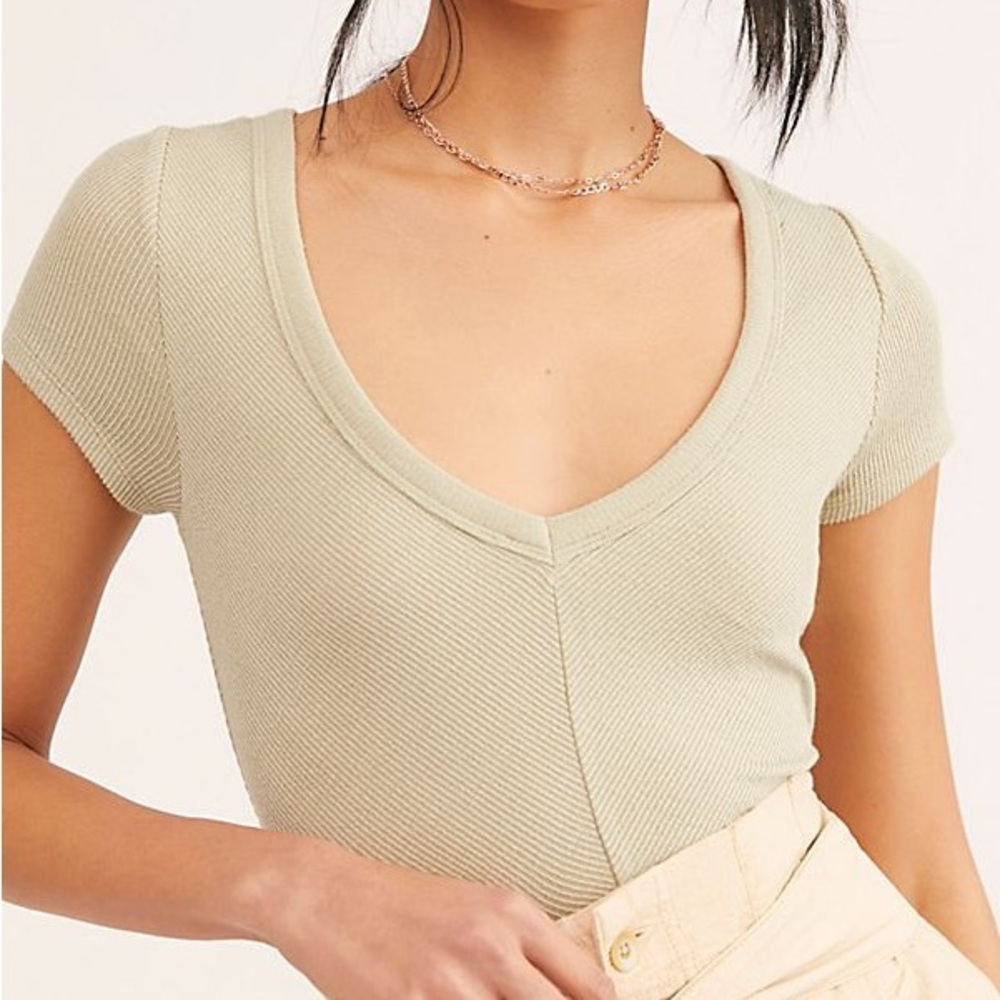 Free People Hi Honey Baby Tee in Swaying Palm